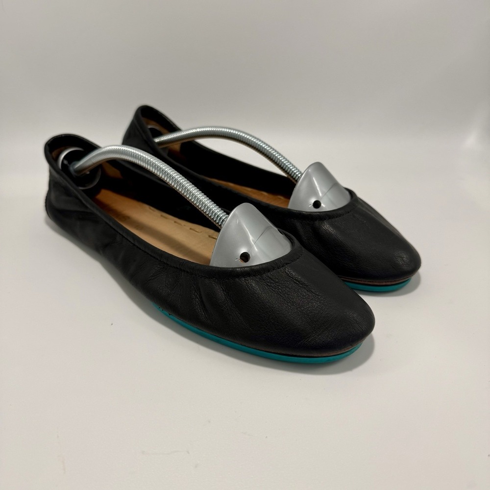 Tieks by Gavrieli Matte Black Leather Ballet Flats Foldable Travel Women's 10